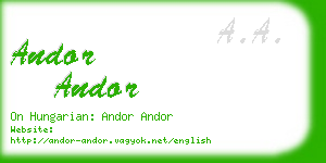 andor andor business card